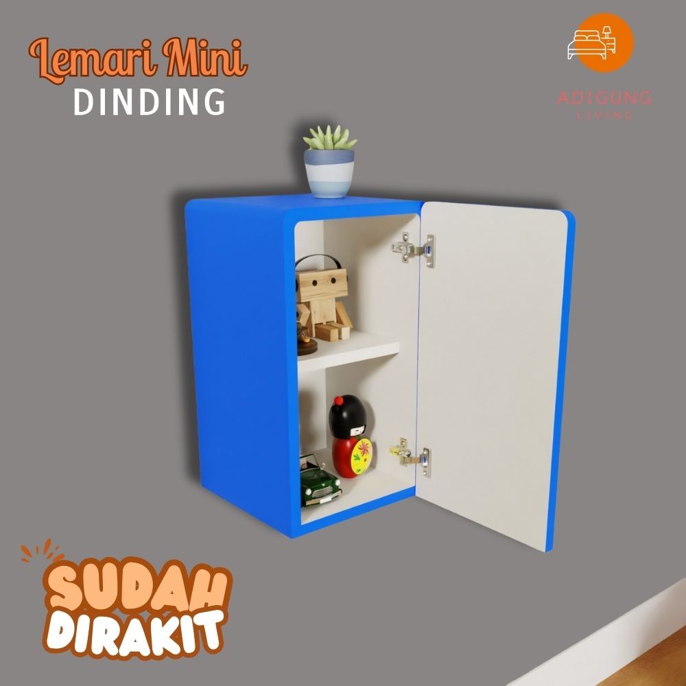 Lemari Mini Tempat Obat Minimalis - Lemari Mini Tempel Dinding Warna Biru