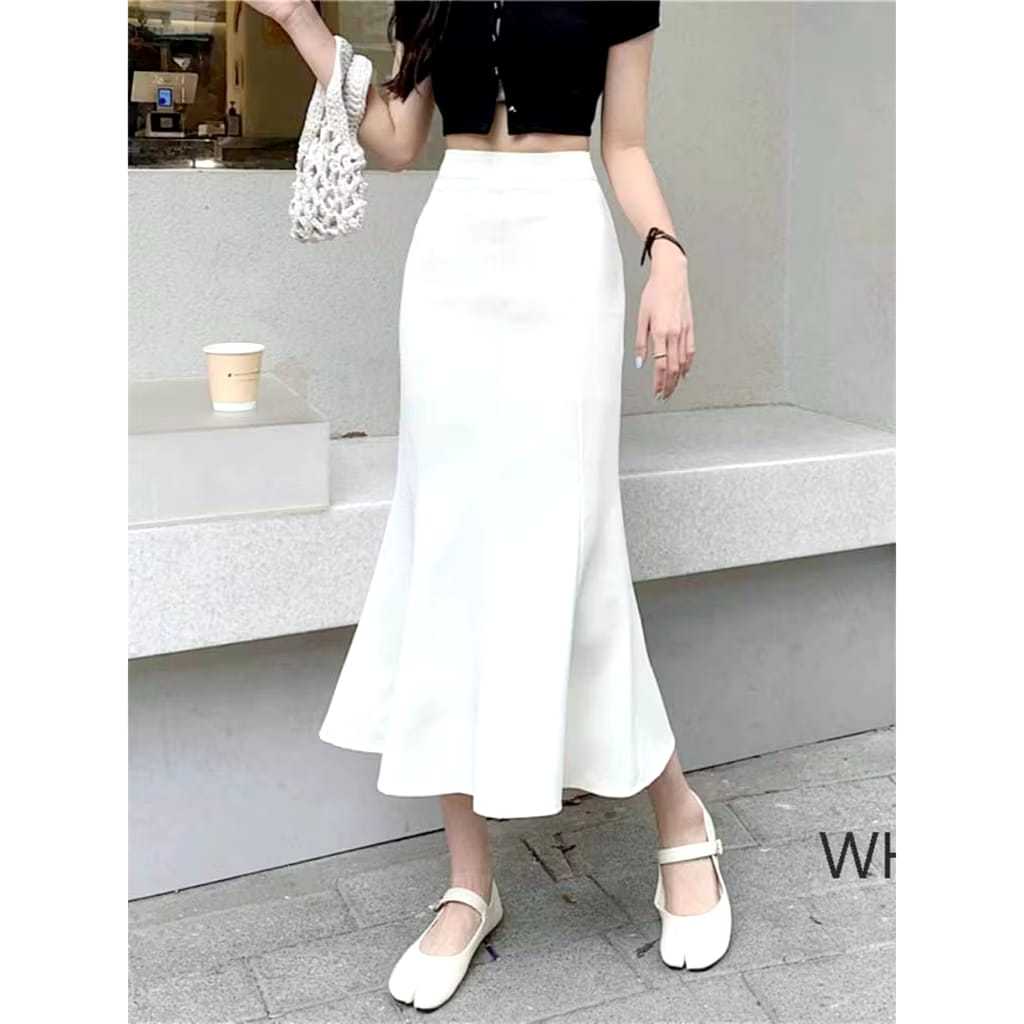 sella rok mermaid /rok midi skrit model duyung /rok casual wanita