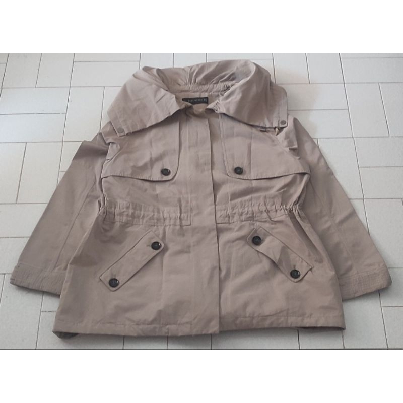 Jaket Casual Coat Parka Zara Women Cream