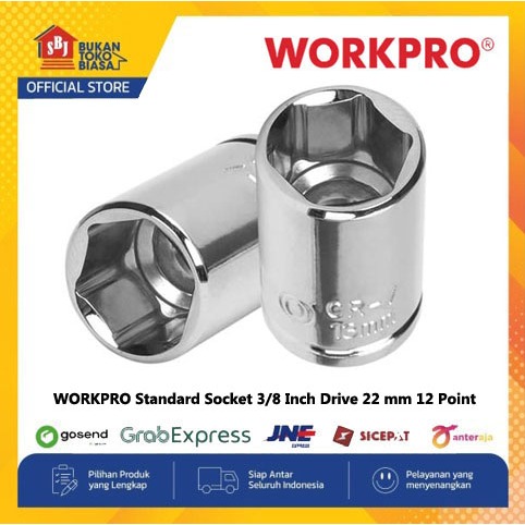 WORKPRO Kunci Sok Standard Socket 3/8 Inch Drive 22 mm 12 Point W074146