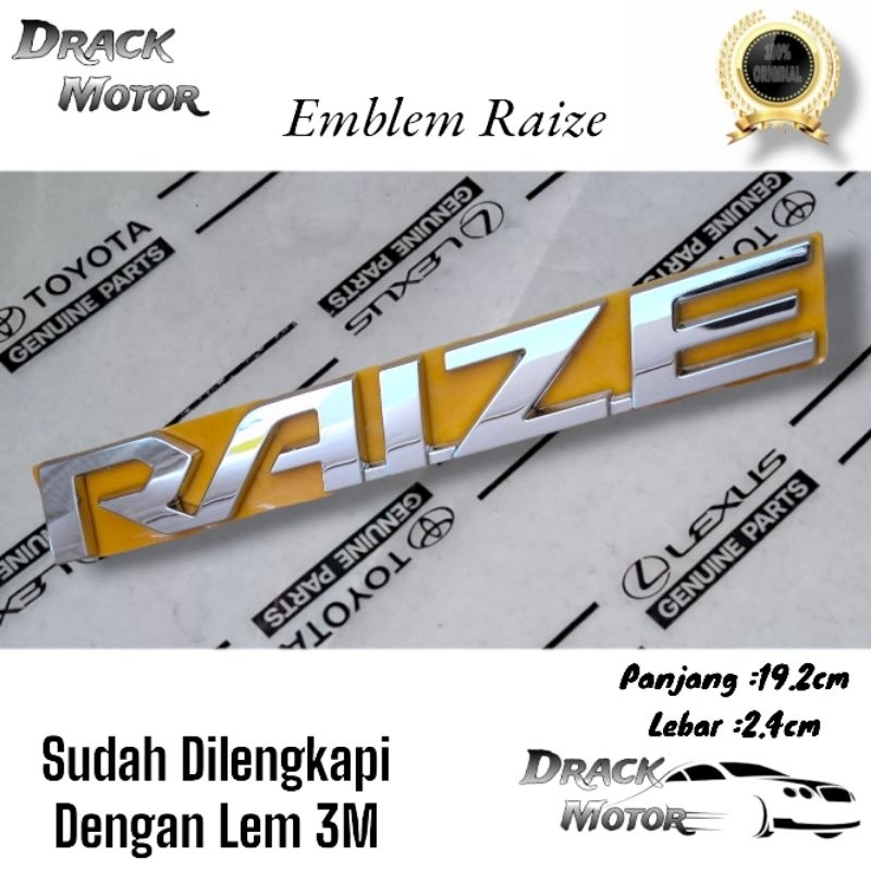 Emblem Tulisan Raize Chrome Original Bagasi Belakang Toyota Raize