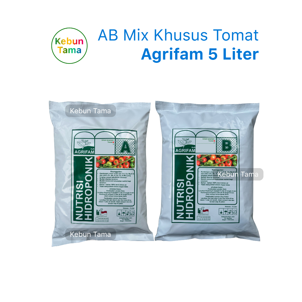 Nutrisi AB Mix Hidroponik Khusus Tanaman Tomat Agrifam 5 Liter