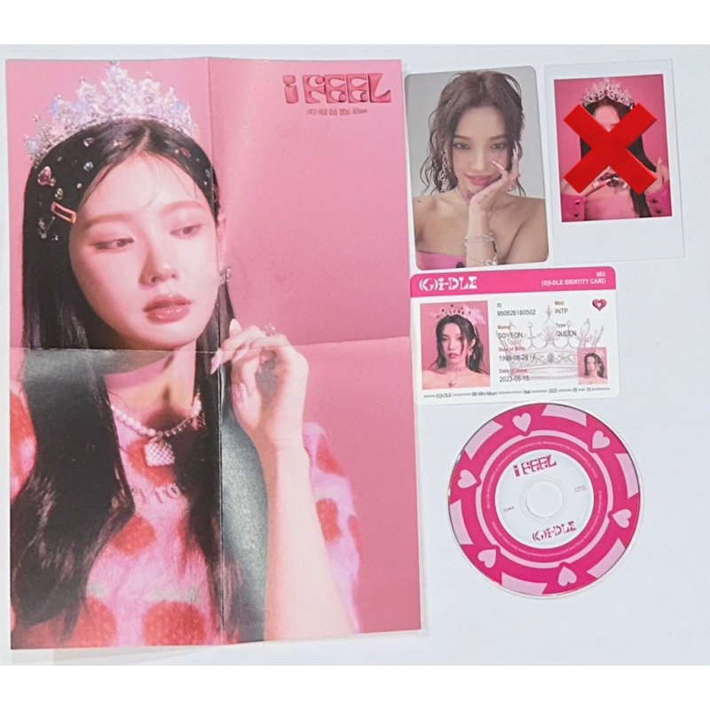 (g)i-dle gidle i feel queencard allergy album queen version ver miyeon poster soyeon pc photocard id