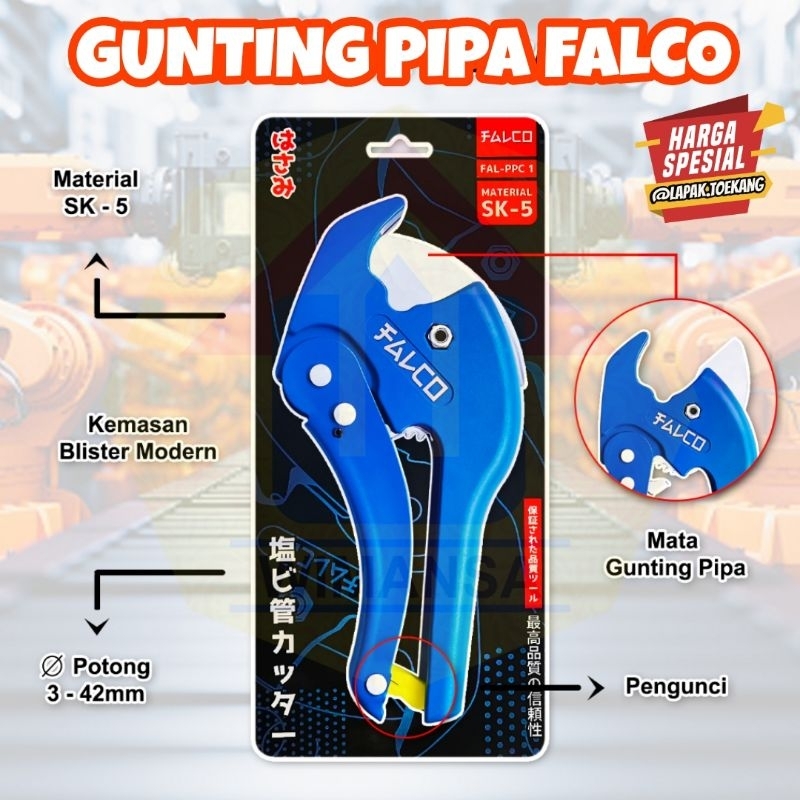 Gunting Tang Potong Pipa Falco PVC 42mm Gunting Pipa Falco Asli