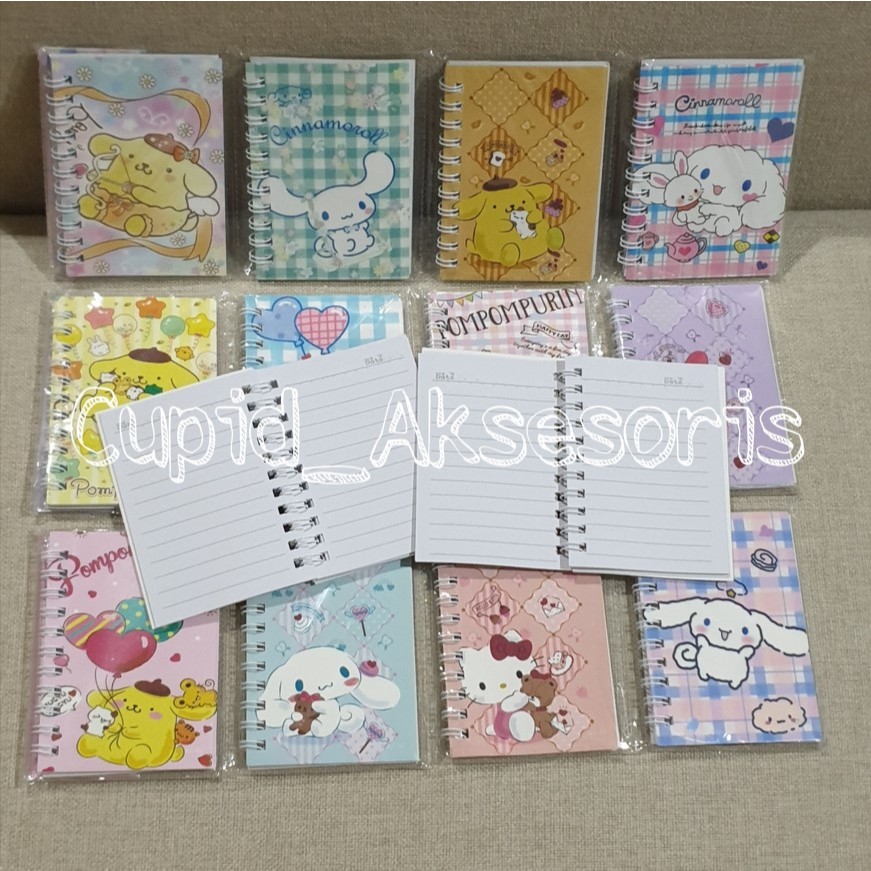 

(PER 4PCS) NOTE MINI / NOTE BOOK MINI RENTENG SANRIO CINNAMONROLL MY MELODY HELLO KITTY LUCU