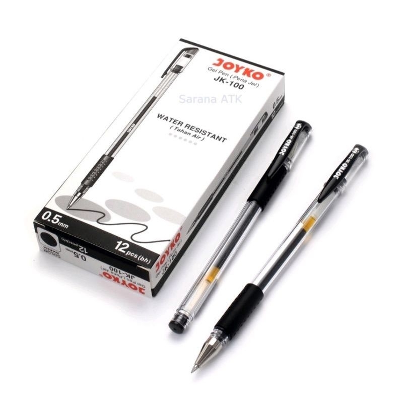 

Pulpen Bolpoin Gel Pen Joyko JK-100 (Water Resistant) Tahan Air 0,5 mm