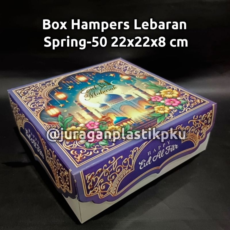 

Box Hampers Lebaran Spring-50 22x22x8 cm | Kotak Spesial Idul Fitri Kue Kering Jendela untuk 4 Toples Persegi Petak