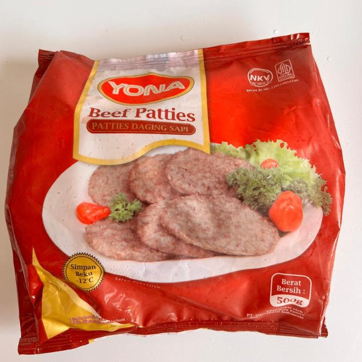 

Yona Beef Patties 500gr/ Daging Burger Yona 500gr
