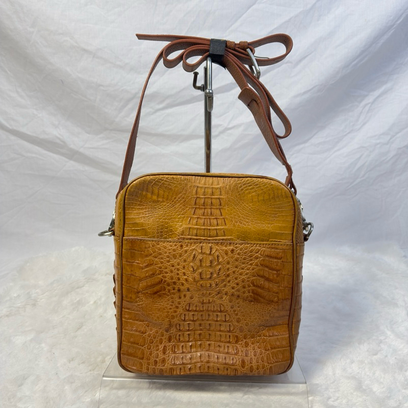 omatas — tas selempang bahan kulit buaya asli motif crocodile croco pria serbaguna jalan-jalan libur