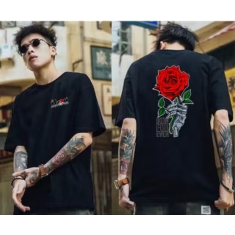 KAOS HITAM BUNGA HATI