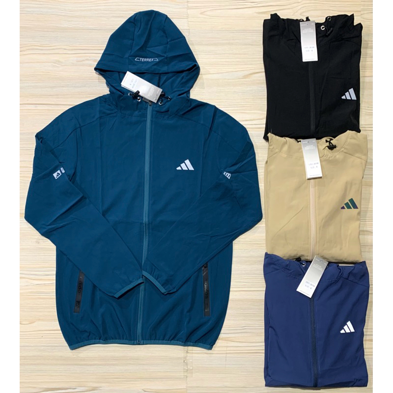 JAKET MICRO PARASUT IMPORT PREMIUM ADIDAS OLAHRAGA RUNNING PRIA MAN HOODIE KUPLUK TOPI LENGAN PANJAN