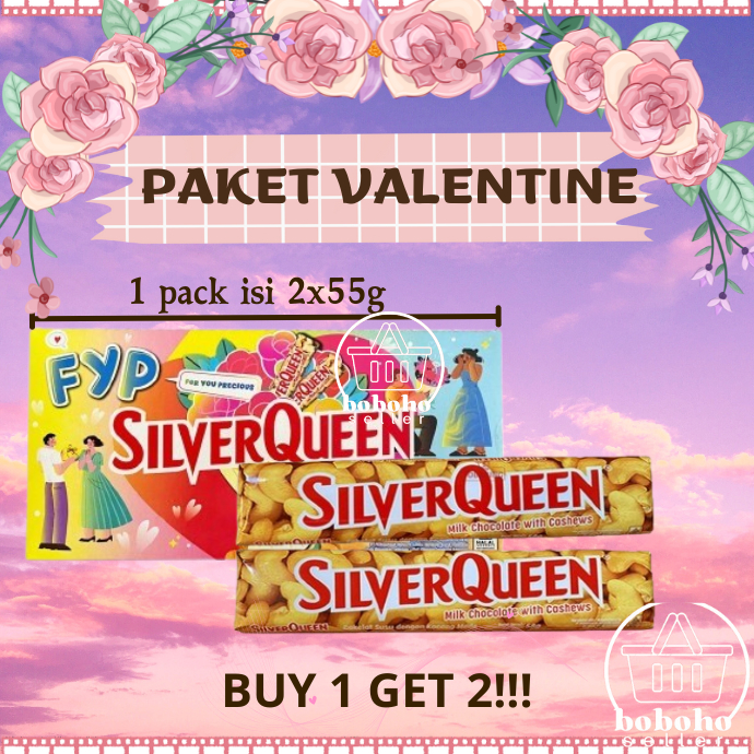 

Buy 1 Get 1 Silverqueen Cashew Paket isi 55gr x 2 For You Precious Cokelat Coklat Valentine