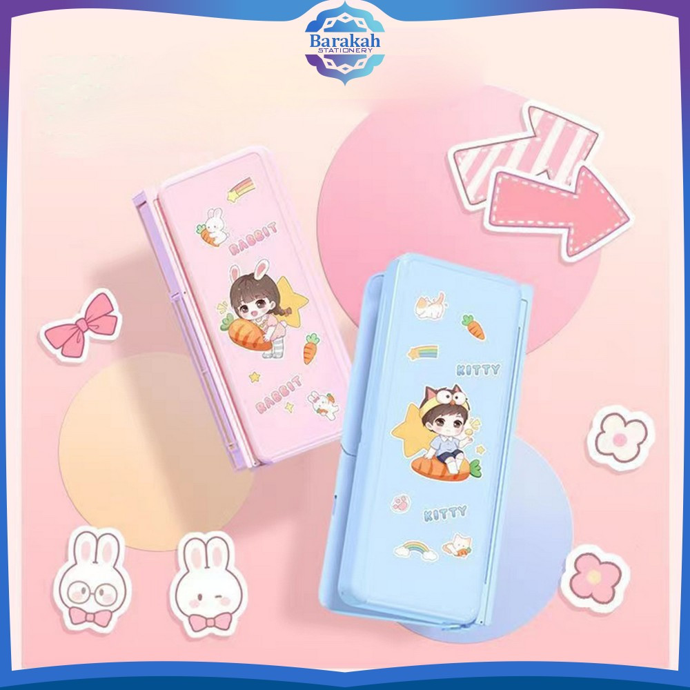 

Kotak Pensil Lipat 2IN1 Multifungsi dengan Tatakan Buku dan Papan Tulis Praktis / Tempat Penyimpanan Alat Tulis Anak Sekolah / Pencil Case Book Holder Import Barakah Stationery A73