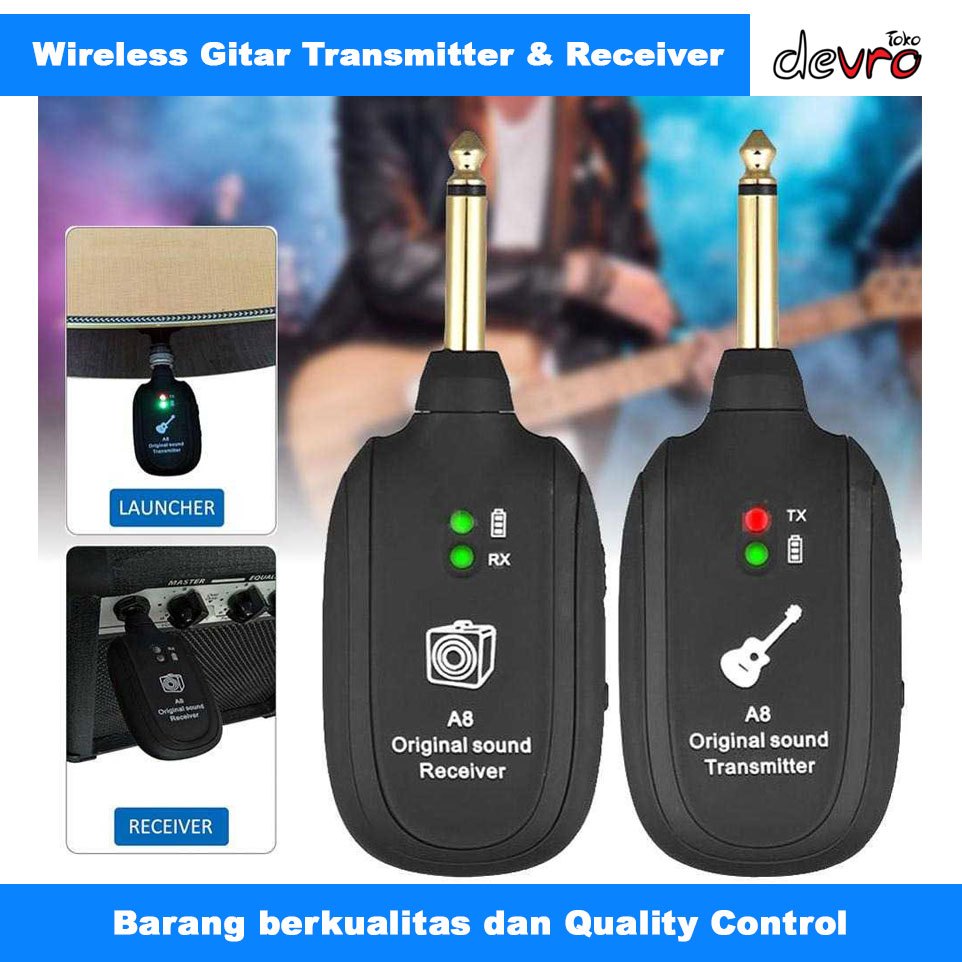 Wireless Gitar - UHF Wireless System Gitar Transmitter Receiver - KEEP MOTION A8