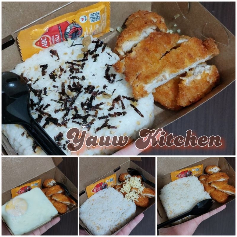 

YAUW Kitchen Rice Chicken Katsu Nasi Ayam Katsu Kopi Puding Coffee Pudding Regal Keju Cheese Nori Telur