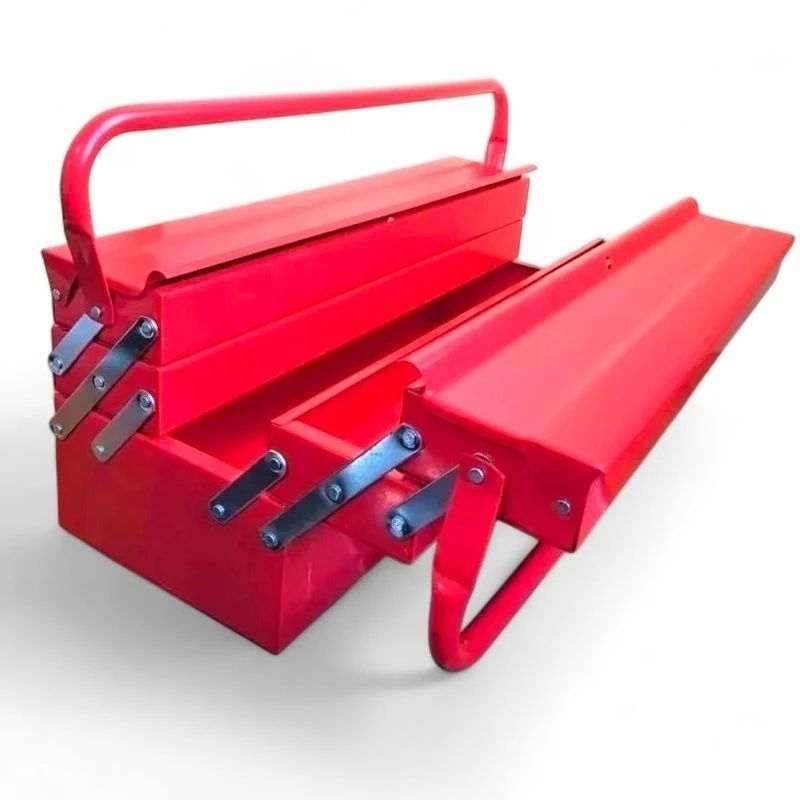 TOOL BOX BESI PLAT TJAP MATA 3 SUSUN MERAH / CAP MATA / Tempat Penyimpan Perkakas 3 Rangkap / Kotak 