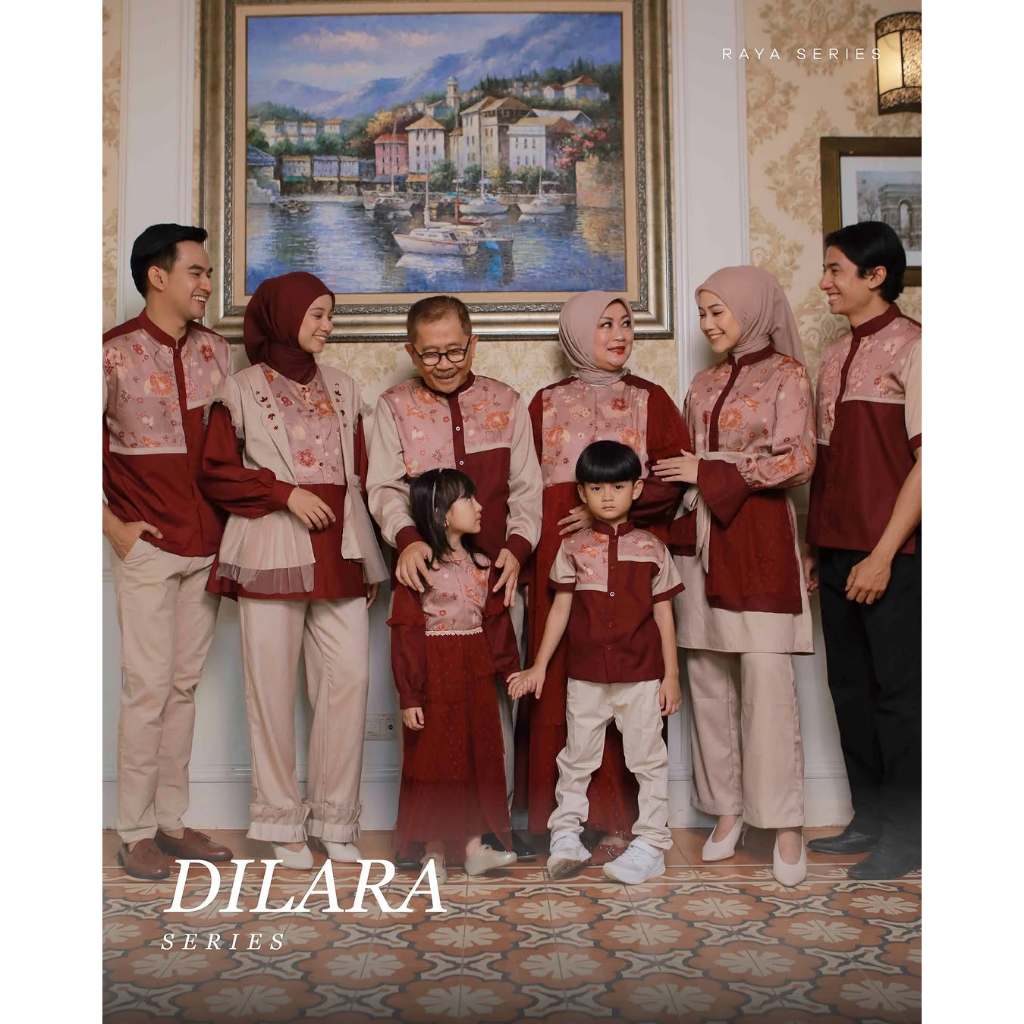 DILARA SERIES BY DYA_ID BEAUTE OF RAIA Gamis Atasan Tunik Koko Maroon Merah Putih Couple Anak Keluar