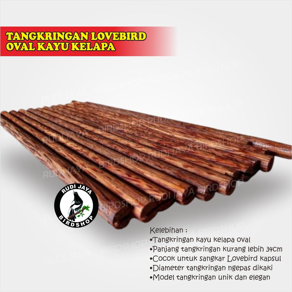 TANGKRINGAN DOWEL LOVEBIRD 1 PCS KAYU KELAPA UNTUK PLANGKRINGAN SANGKAR KANDANG BESI KAPSUL LOVEBIRD