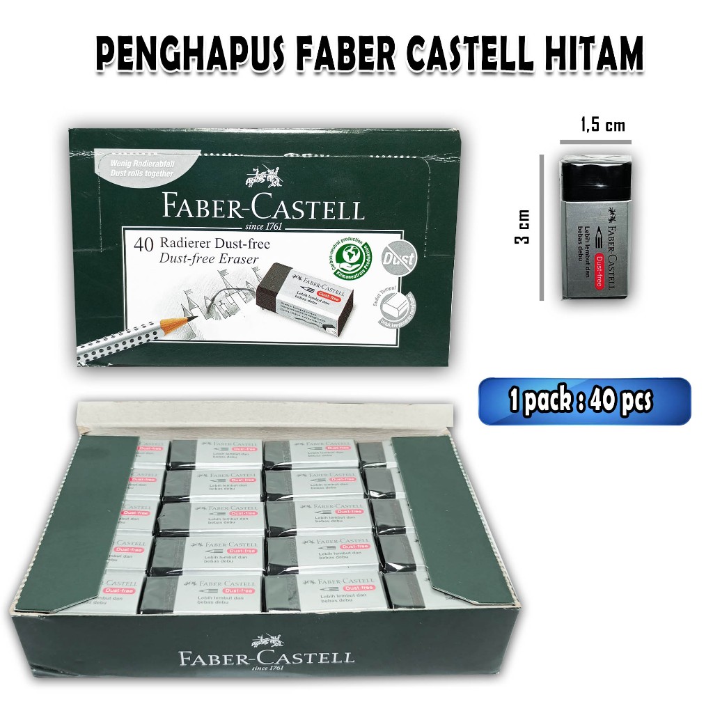 

Penghapus faber castell hitam / kecil / 1 pcs