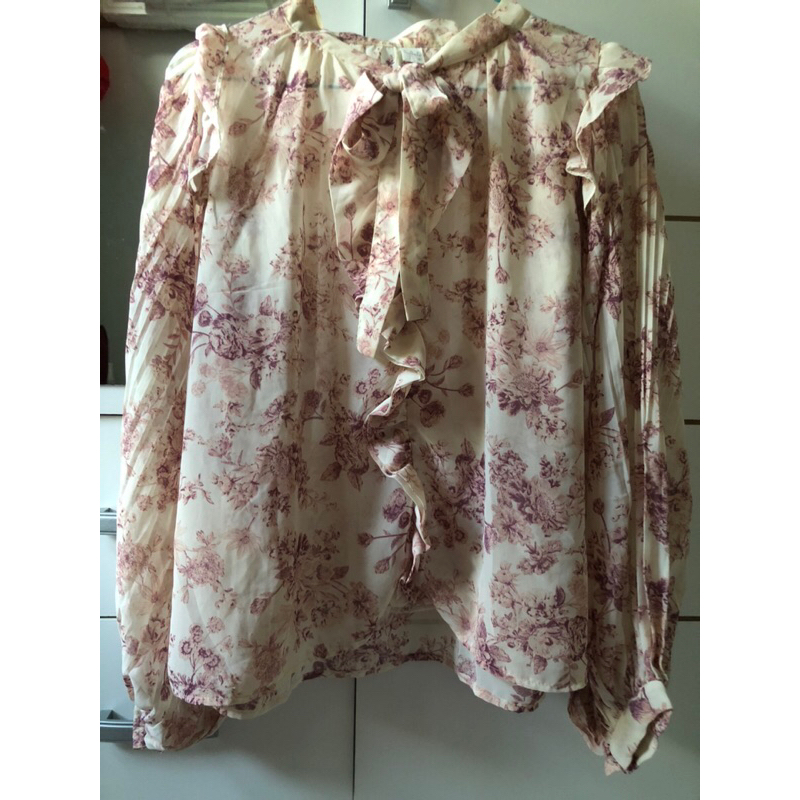 blouse korea, blouse bunga