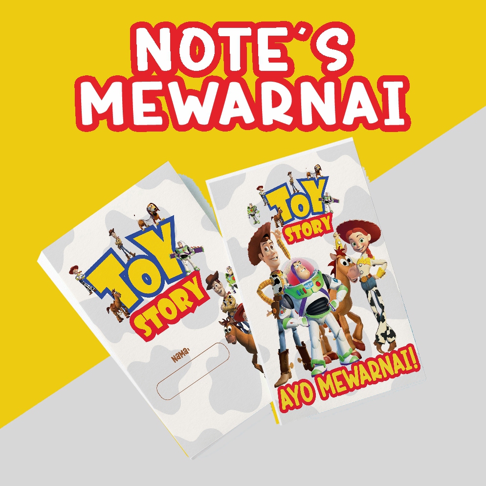 

Buku Kecil Mewarnai - Note Mewarnai Toy Story