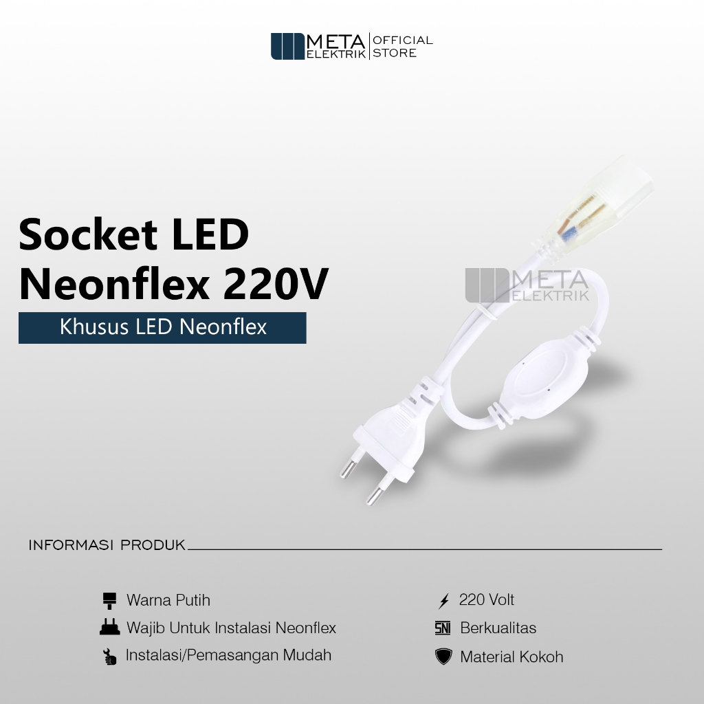 Kabel Lampu neon flex 220v kabel colokan neon flex 220 volt socket