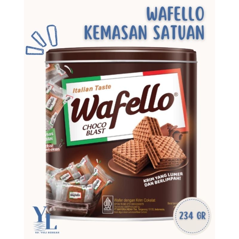 

Kue Lebaran Wafello Wafer Chocolate Kaleng Kemasan Satuan Murah Terjangkau