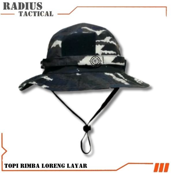 TERMURAH TOPI RIMBA LORENG LAYAR / TOPI BULAT DORENG LAYAR / TOPI JUNGLE HAT / PRODUK ORIGINAL