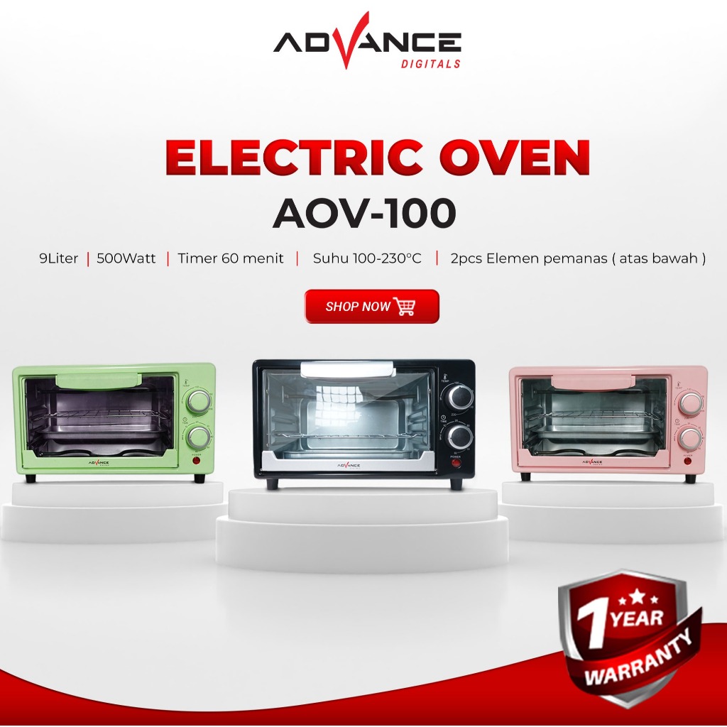 【Garansi 1 Tahun】ADVANCE Oven Listrik Low Watt 9L - 400 Watt Electric Oven