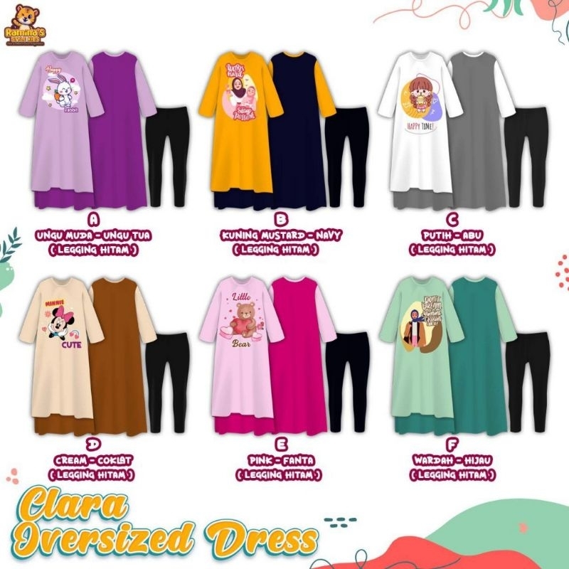 Gamis/dress anak Clara/Clara Oversized dress by Ramina's