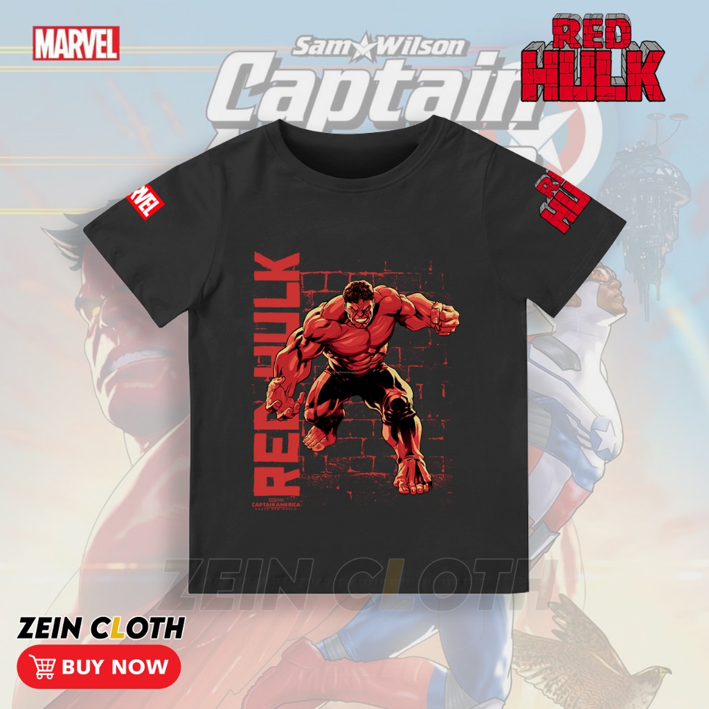 Kaos Anak Marvel Red Hulk / Kaos Anak Hulk Jenderal Thunderbolt Ross