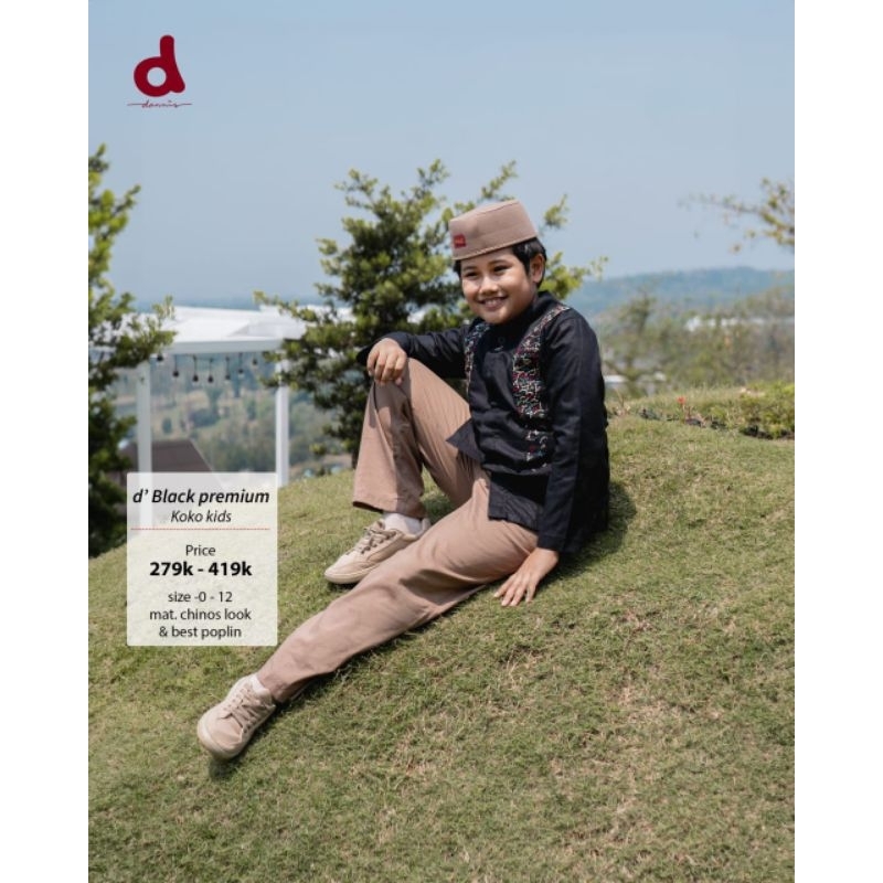 Promo Muslim Anak Laki-laki D'Black Premium by Rumah Dannis Size 0, 9 / Sarimbit Dannis / Sale Danni