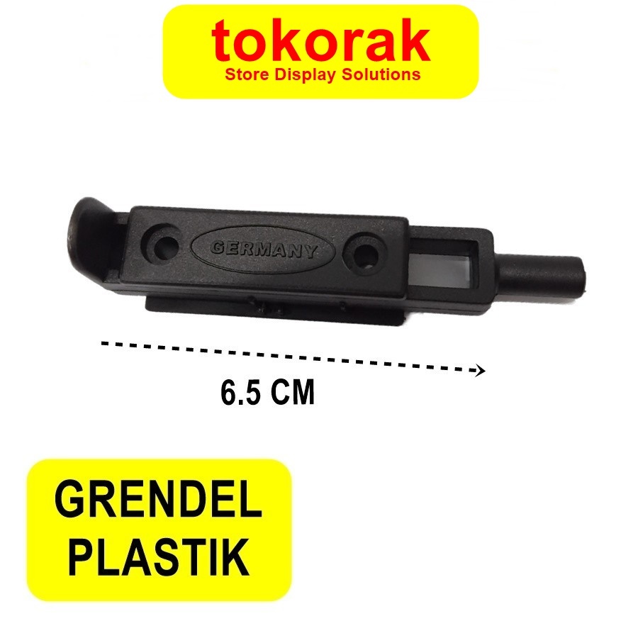 GRENDEL PLASTIK PINTU LEMARI JERMAN HITAM KUNCI PENGAMAN SELOT SLOT GERMANY