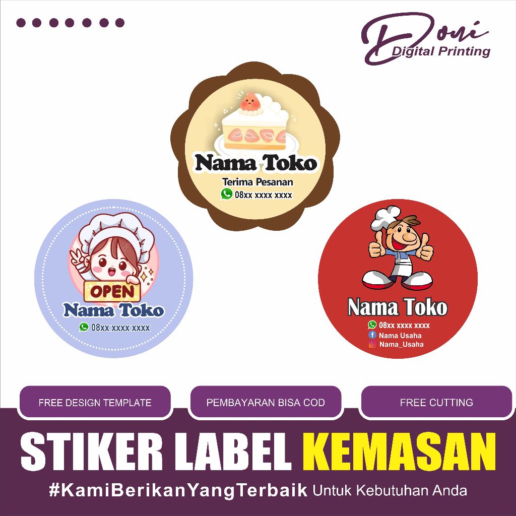 

Promo STIKER LABEL KEMASAN / STIKER LABEL / STIKER CUSTOM / STIKER CHROMO