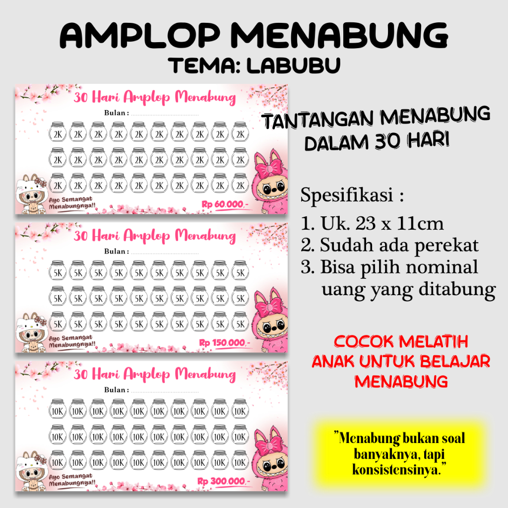 

AMPLOP MENABUNG ANAK TEMA LABUBU