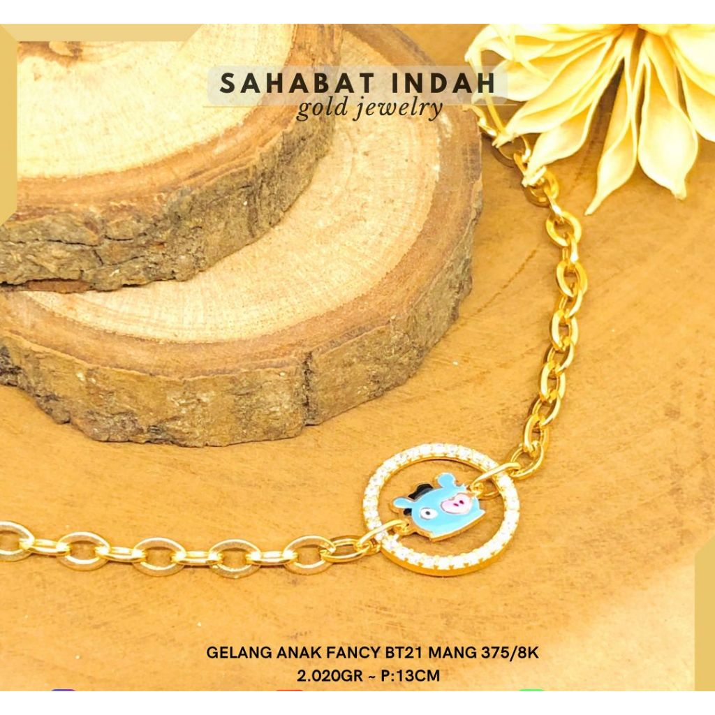 Gelang Emas Anak BT21 Korea 375/8K