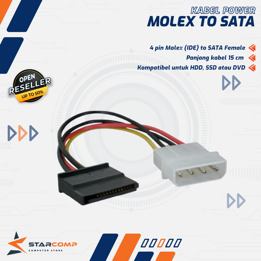 Kabel Power Molex to SATA HARD DISK SSD HDD DVD