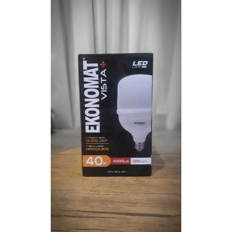 lampu ekonomat led bulb bohlam 40 watt sinar putih