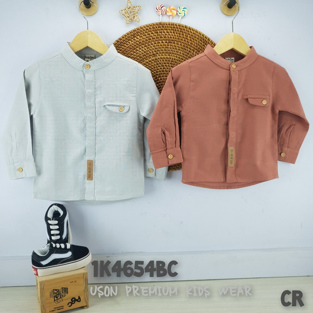 LELANG USON 4654 ATASAN KEMEJA KOKO KEMKO ANAK COWOK USON LENGAN PJG (BW-BATA)