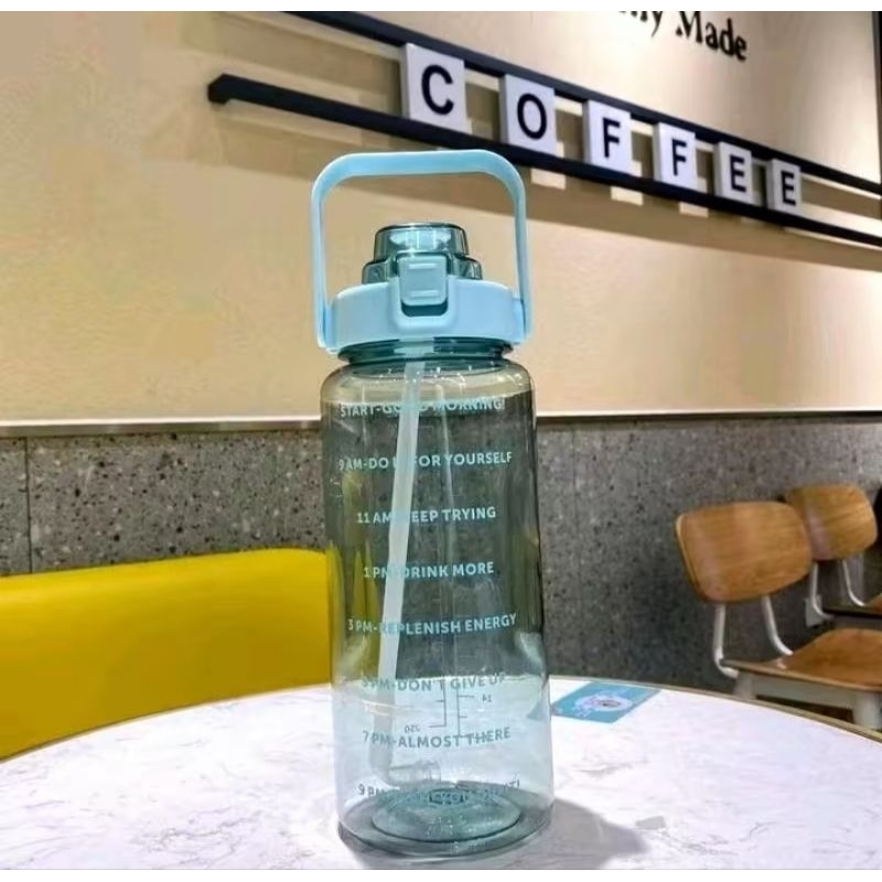 B( B95 ) BOTOL MINUM KOREA VIRAL TUMBLER MOTIVASI MINUM 2 LITER