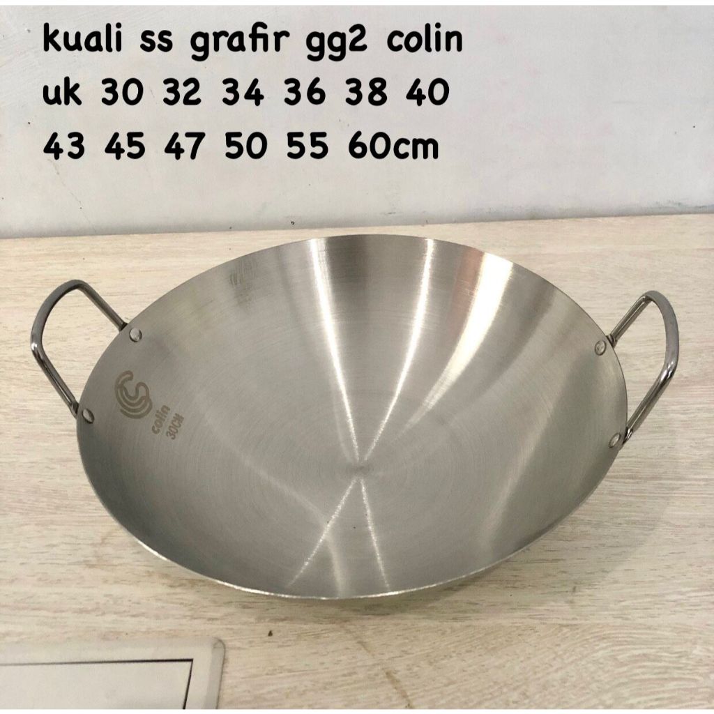 Kuali / wajan colin 50-60cm stainless steel