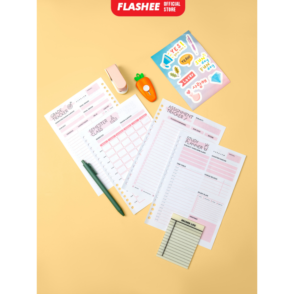 

Flashee Loose Leaf Study Planner Rencana Studi Student Planner A5 B5 Isi Binder