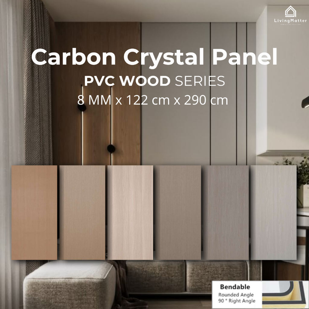 Wall Panel Marmer PVC Wood WPC Marble Wallpanel Panel Dinding Carbon Crystal Panel 8MM 290CM