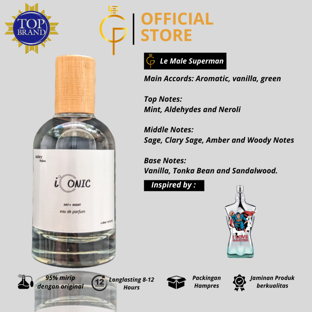 Parfum JPG Le Male Superman Dupe 35/55ml by ICONIC - Parfum unisex