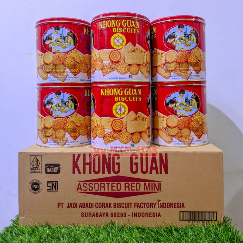 

(1 DUS) Khong Guan Biscuits Assorted Kaleng Bulat 650g isi 6