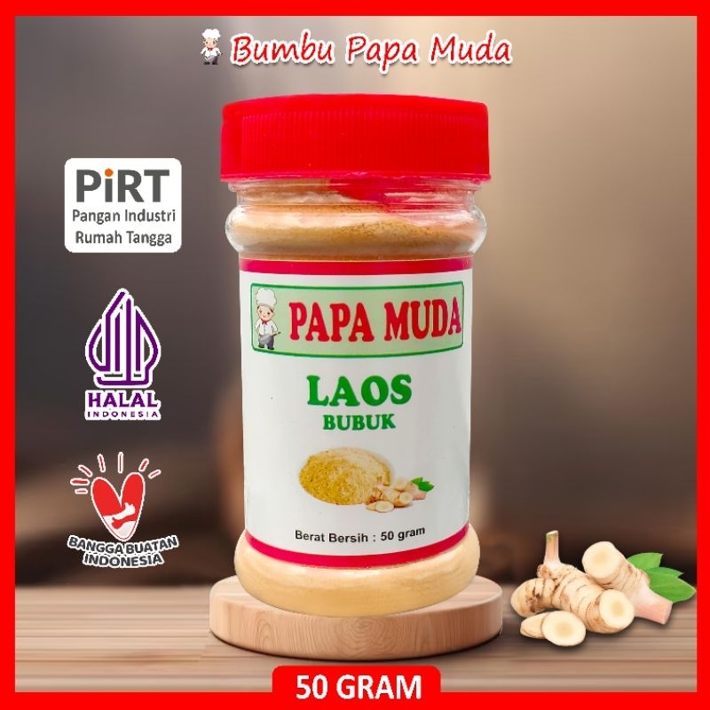 

Bumbu Papa Muda - Laos Bubuk 50 gram - Kemasan Botol Sendok