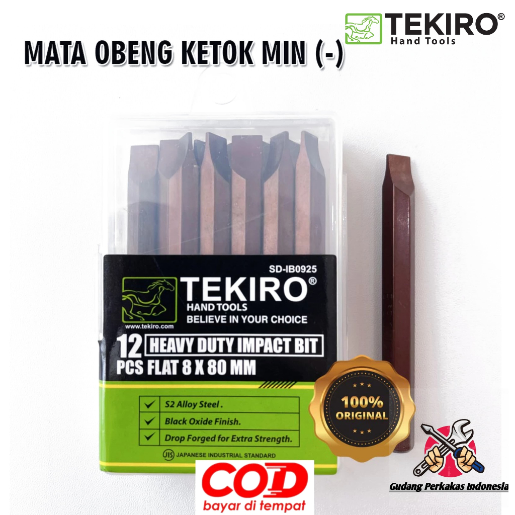 TEKIRO MATA OBENG KETOK MIN (-) / HEAVY DUTY IMPACT BIT / MATA OBENG KETOK MIN TEKIRO ORIGINAL