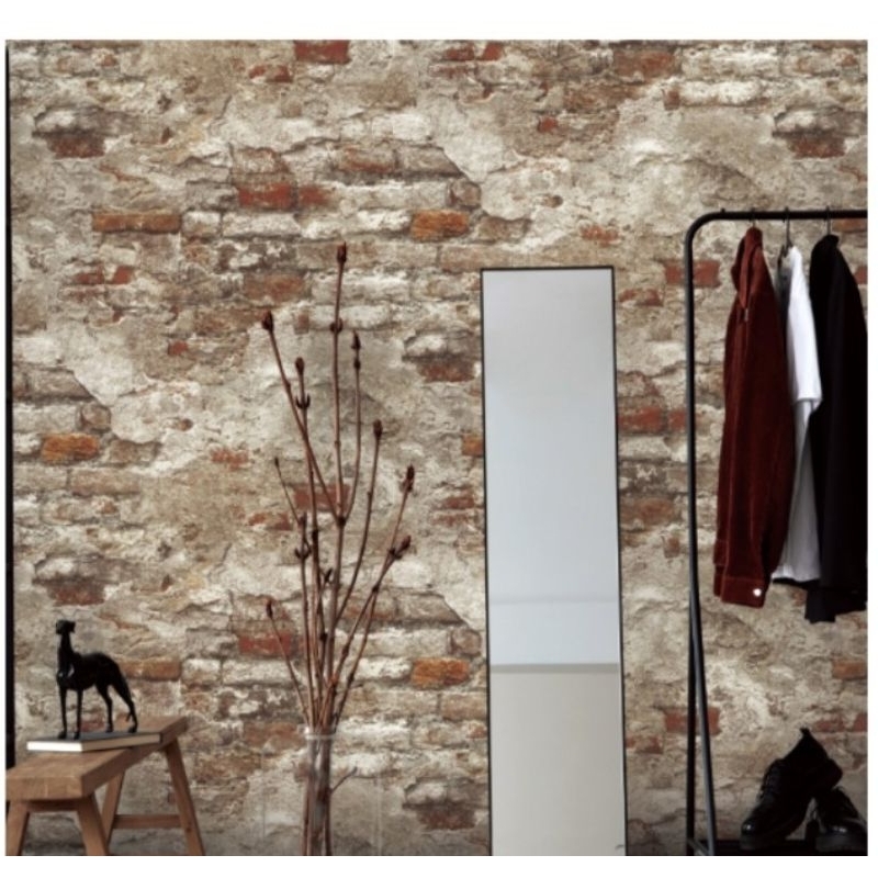 wallpaper dinding  batu bata merah