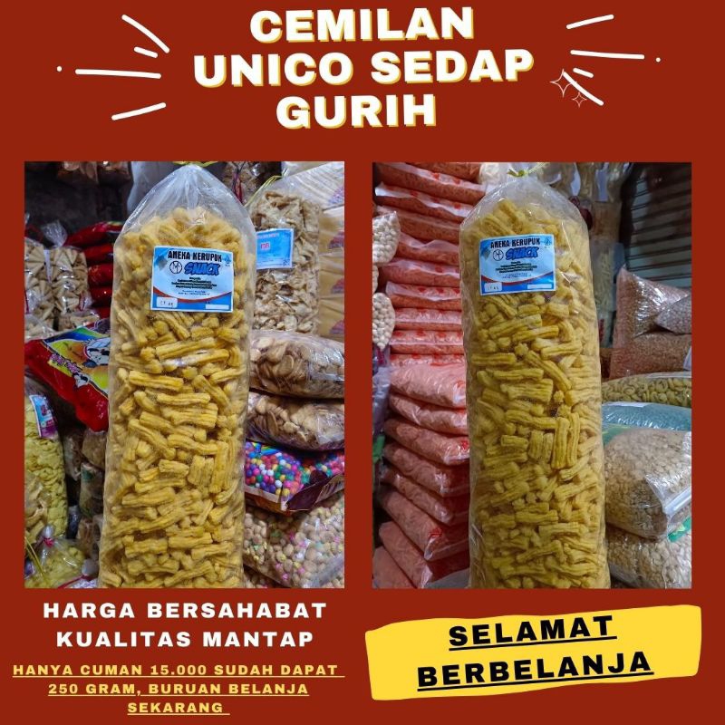 

Cemilan Unico Gurih Original Lezat 250 Gram, Snack Food (Cemilan Enak) Untuk dirumah