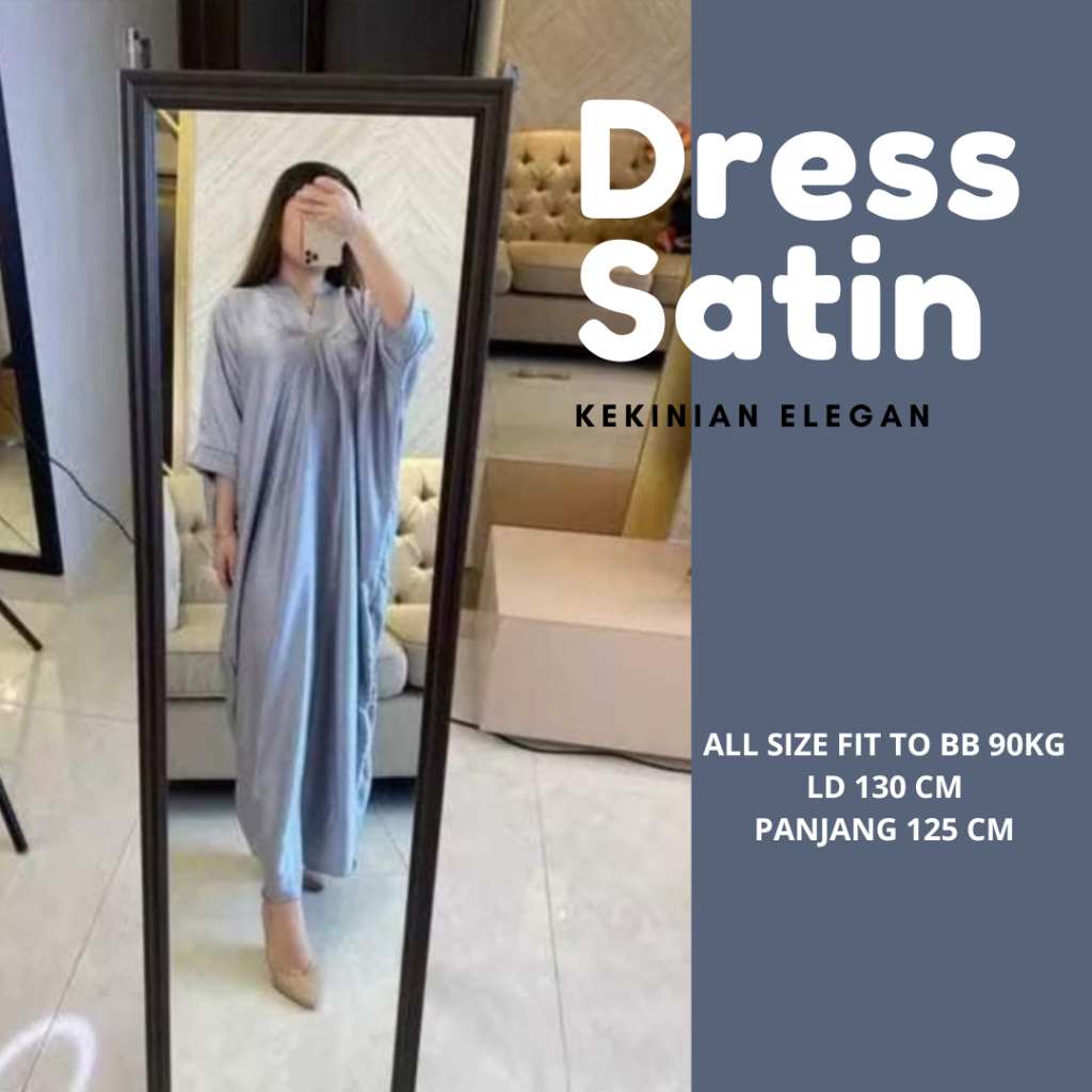 Kaftan Lebaran Remaja Gamis Kaftan Terbaru Dress Satin Kekinian Baju Dres Muslim Muslimah Gamis Sate